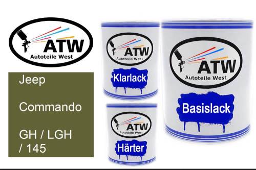 Jeep, Commando, GH / LGH / 145: 1L Lackdose + 1L Klarlack + 500ml Härter - Set, von ATW Autoteile West.